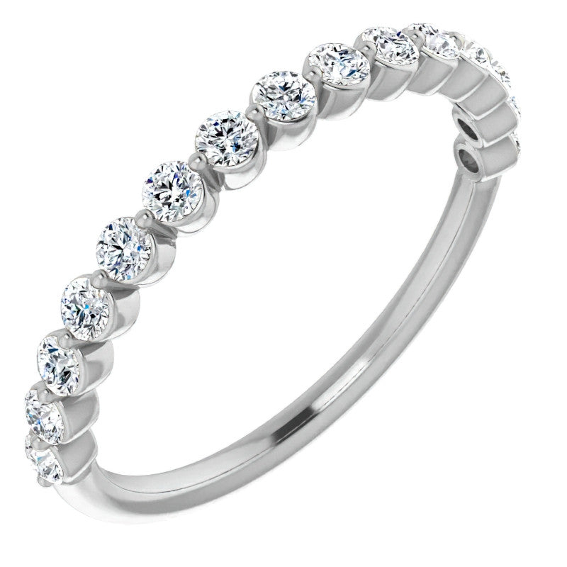2mm Round Single Prong Diamond Stackable Band