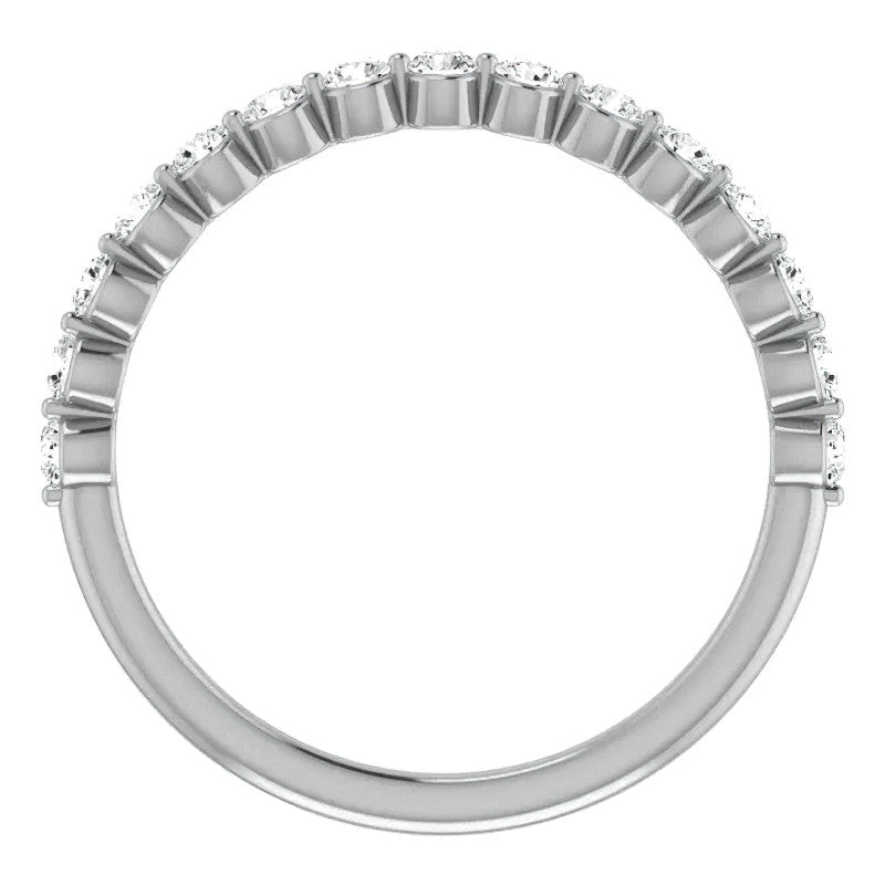2mm Round Single Prong Diamond Stackable Band