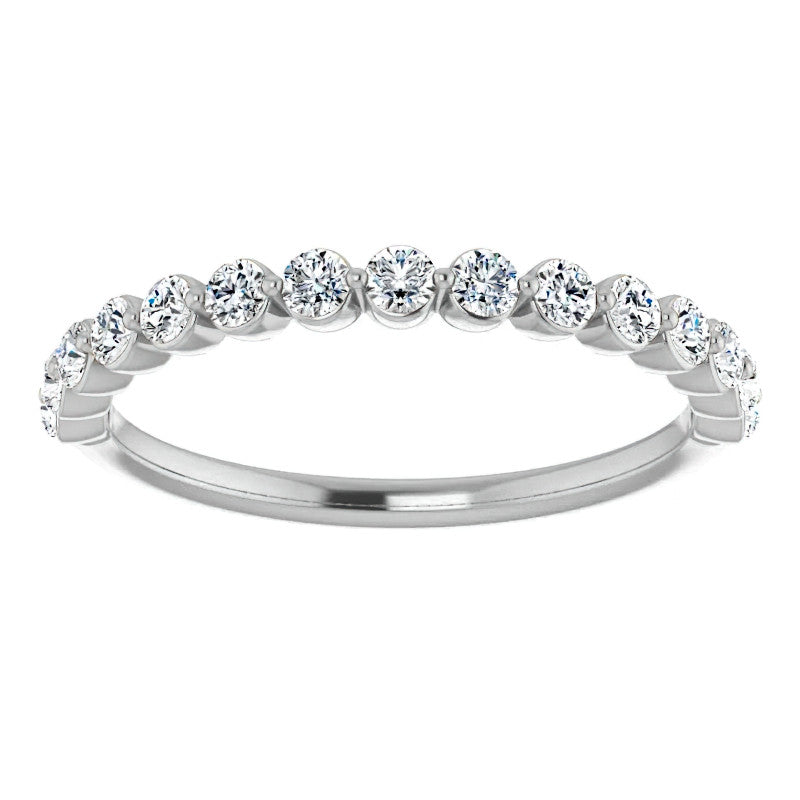 2mm Round Single Prong Diamond Stackable Band