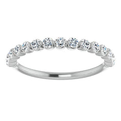 2mm Round Single Prong Diamond Stackable Band