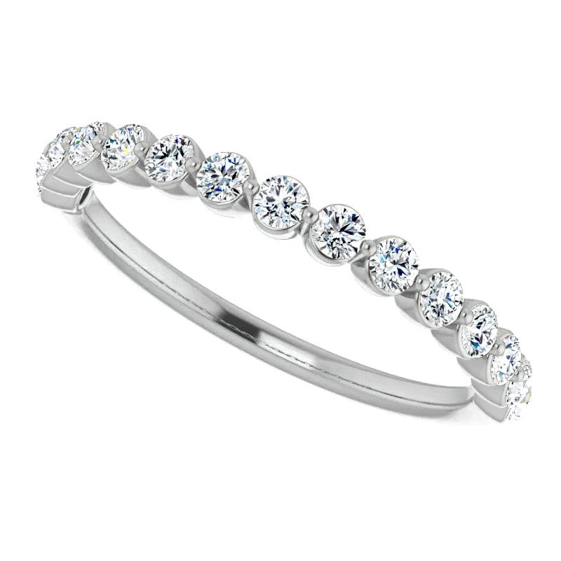 2mm Round Single Prong Diamond Stackable Band