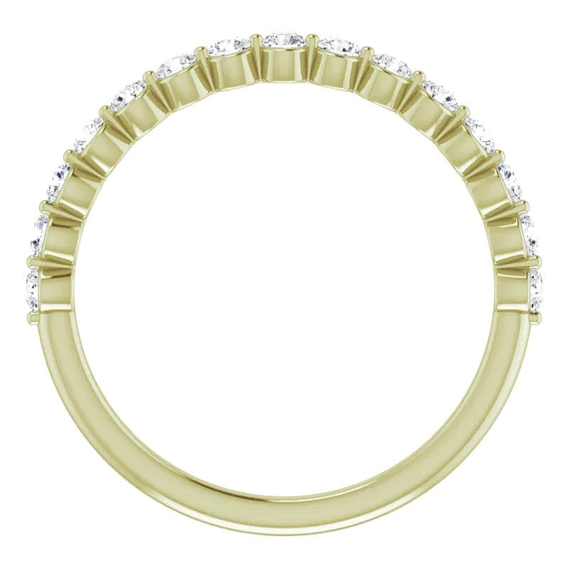2mm Round Single Prong Diamond Stackable Band