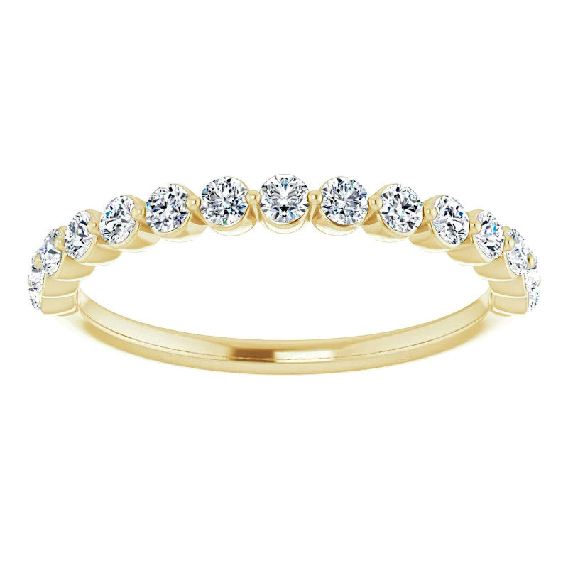 2mm Round Single Prong Diamond Stackable Band