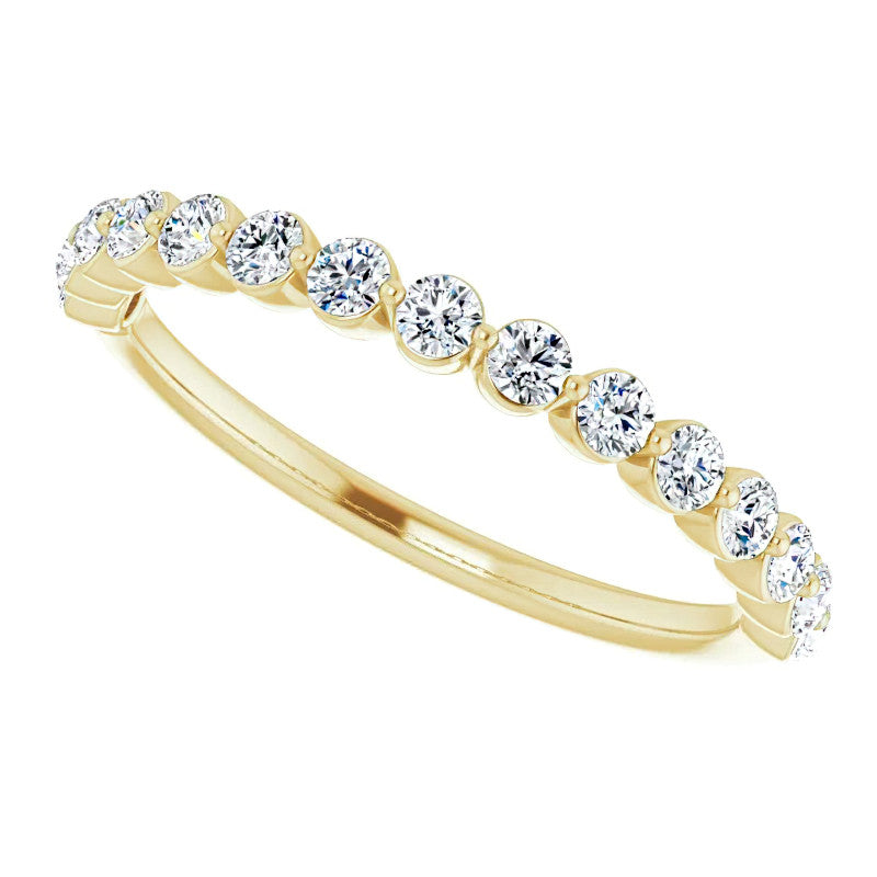 2mm Round Single Prong Diamond Stackable Band
