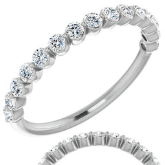 2mm Round Single Prong Diamond Stackable Band