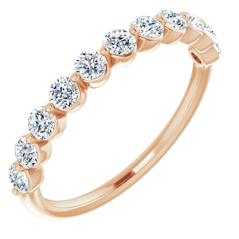 2.5mm Round Single Prong Diamond Stackable Band