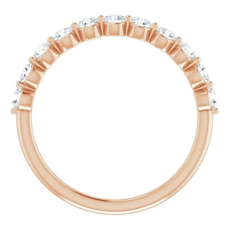 2.5mm Round Single Prong Diamond Stackable Band