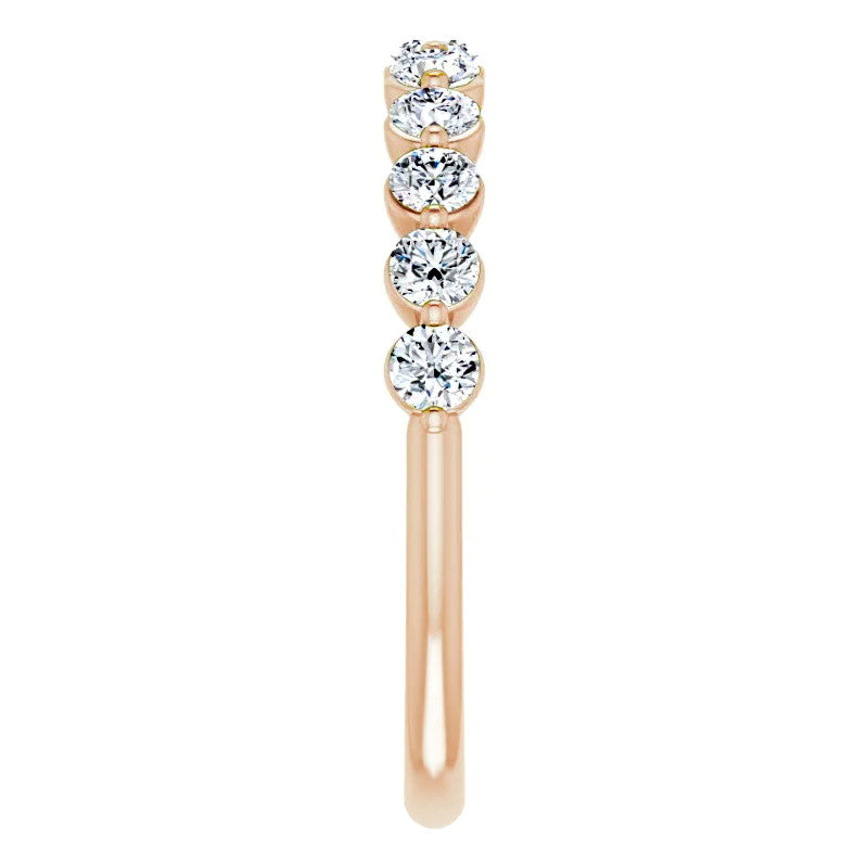 2.5mm Round Single Prong Diamond Stackable Band