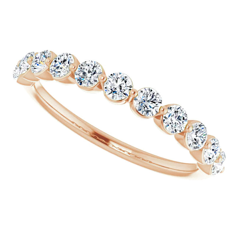 2.5mm Round Single Prong Diamond Stackable Band