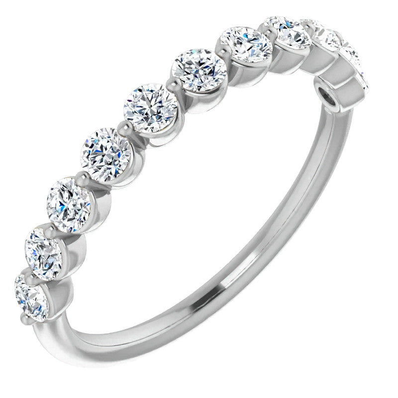 2.5mm Round Single Prong Diamond Stackable Band