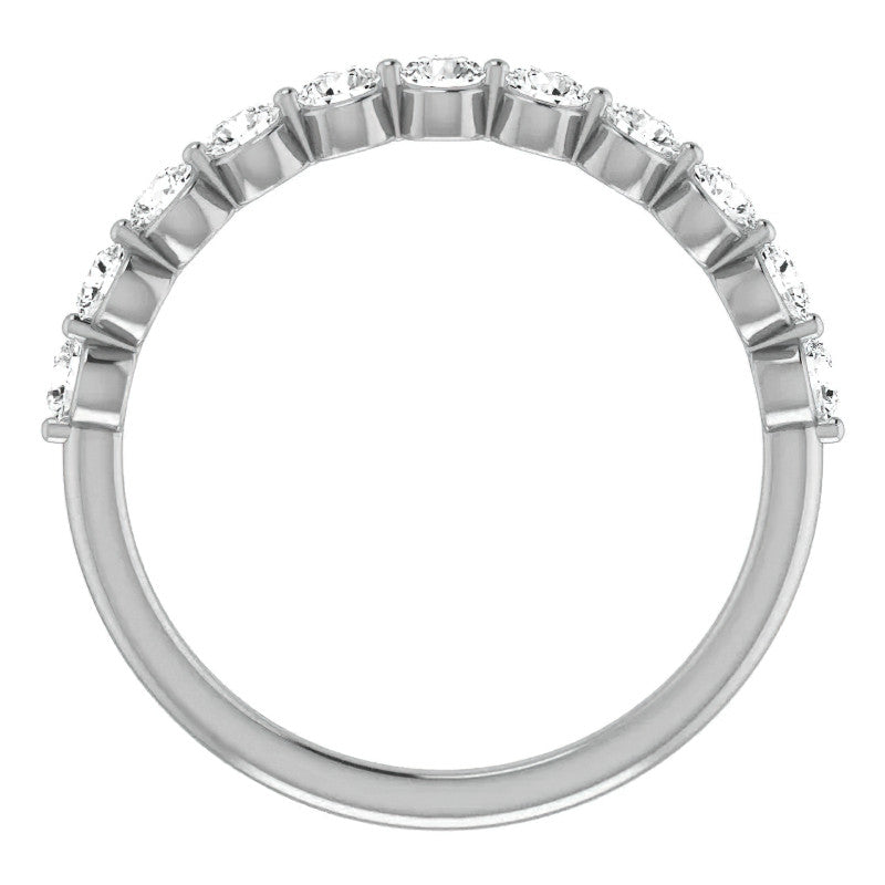 2.5mm Round Single Prong Diamond Stackable Band