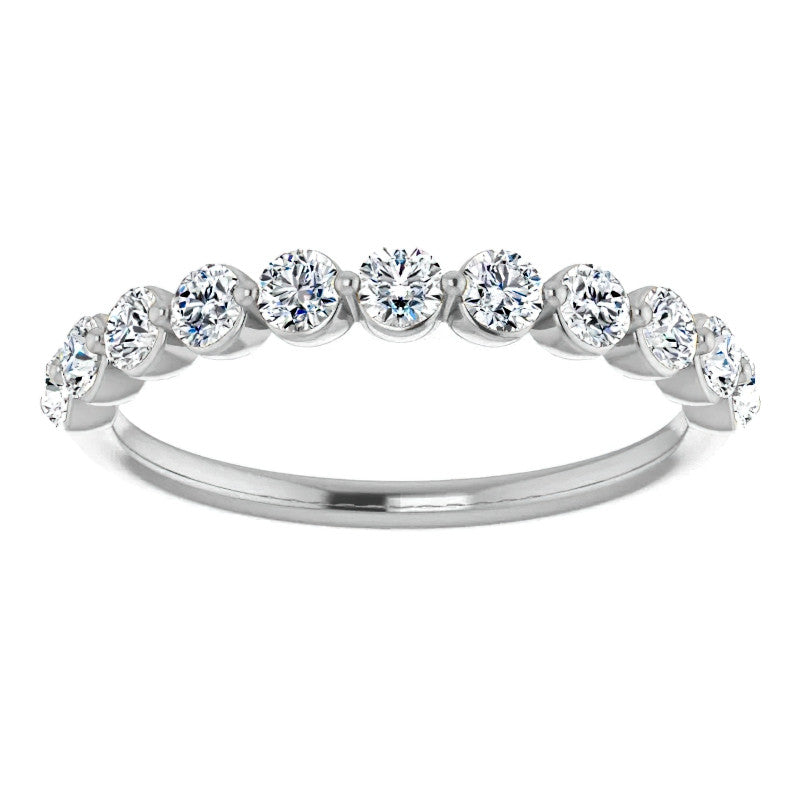 2.5mm Round Single Prong Diamond Stackable Band