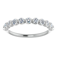 2.5mm Round Single Prong Diamond Stackable Band