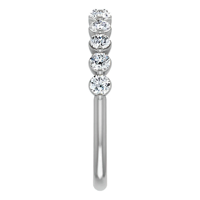 2.5mm Round Single Prong Diamond Stackable Band