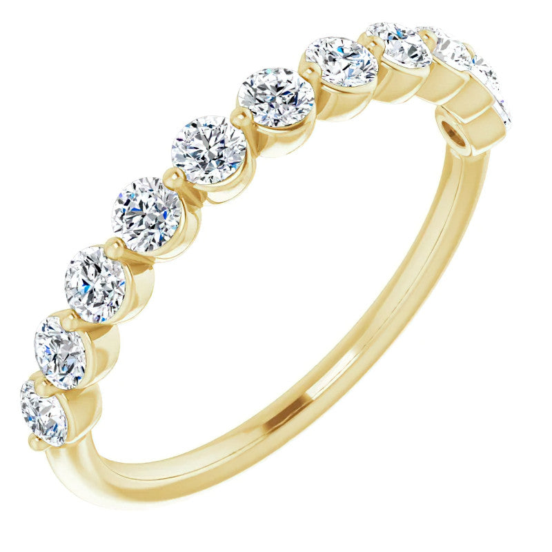 2.5mm Round Single Prong Diamond Stackable Band