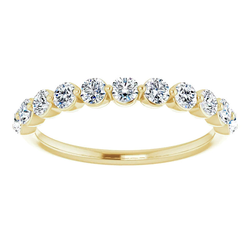 2.5mm Round Single Prong Diamond Stackable Band