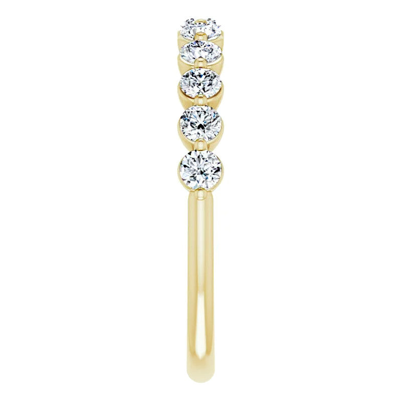 2.5mm Round Single Prong Diamond Stackable Band