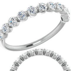 2.5mm Round Single Prong Diamond Stackable Band