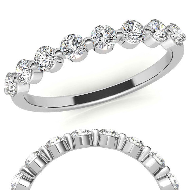 2.7mm Round Single Prong Diamond Stackable Band