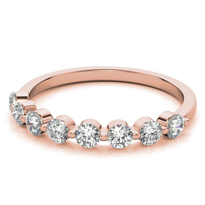 2.7mm Round Single Prong Diamond Stackable Band
