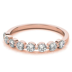 2.7mm Round Single Prong Diamond Stackable Band