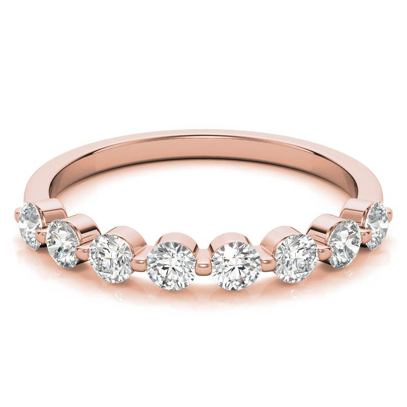 2.7mm Round Single Prong Diamond Stackable Band