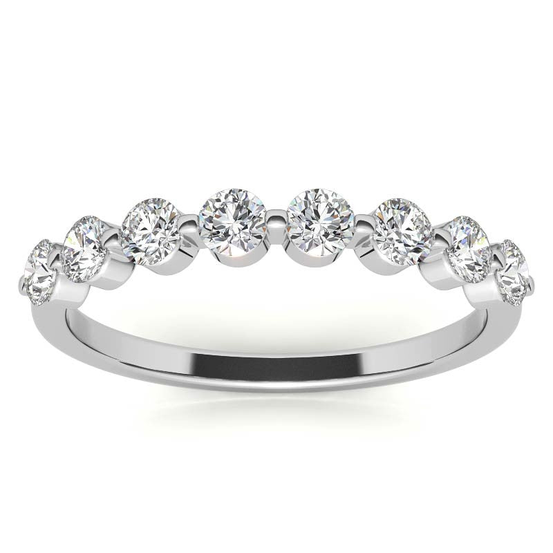 2.7mm Round Single Prong Diamond Stackable Band