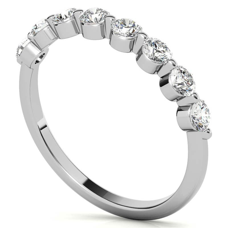 2.7mm Round Single Prong Diamond Stackable Band