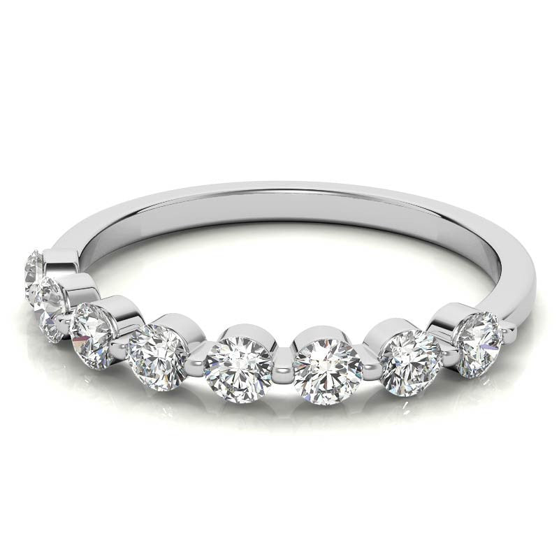 2.7mm Round Single Prong Diamond Stackable Band
