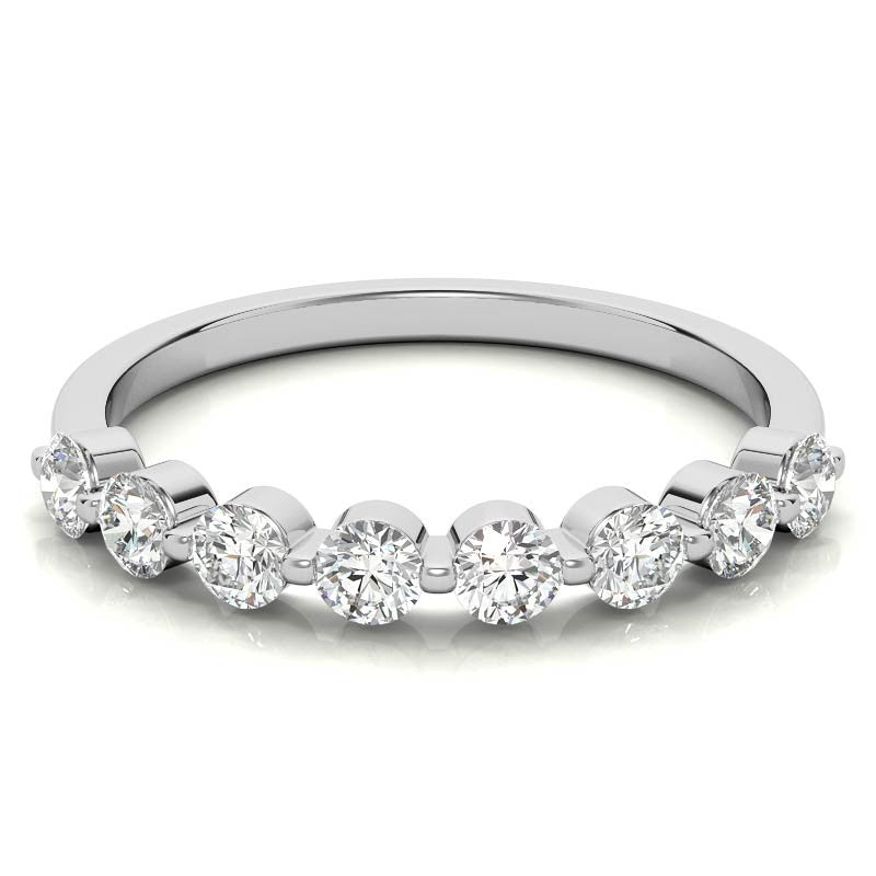 2.7mm Round Single Prong Diamond Stackable Band