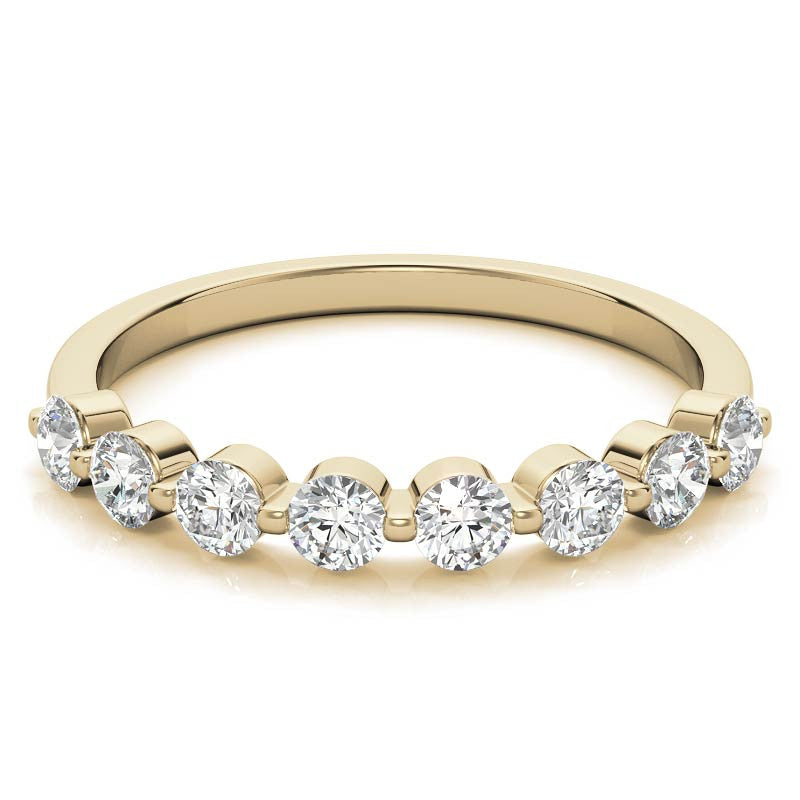 2.7mm Round Single Prong Diamond Stackable Band