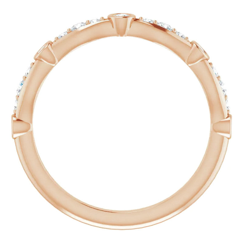 Round Moissanite Accented Stackable Band