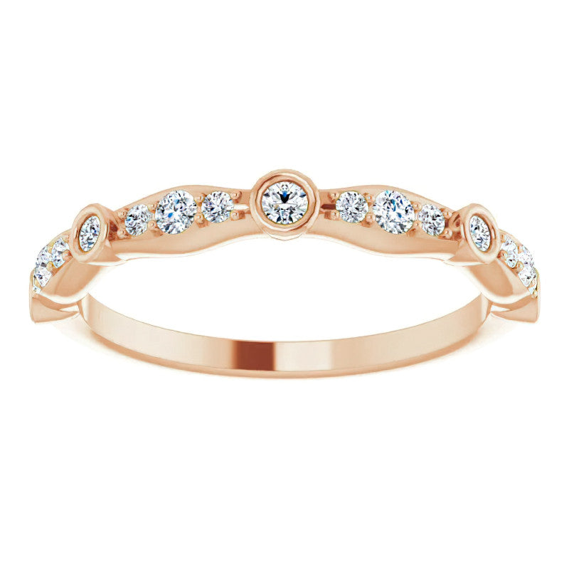 Round Moissanite Accented Stackable Band