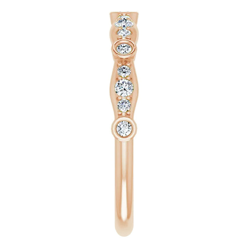 Round Moissanite Accented Stackable Band