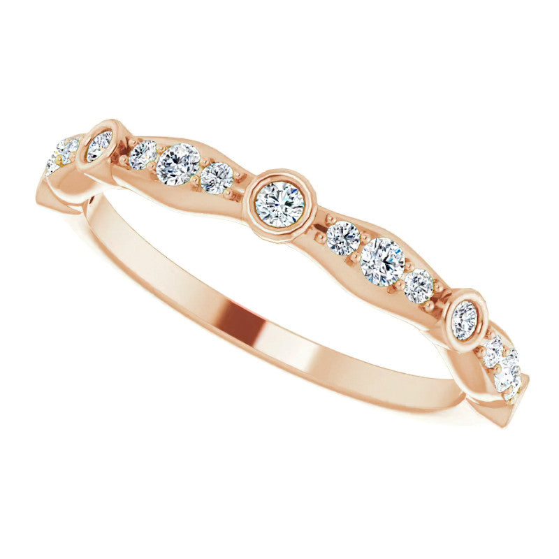 Round Moissanite Accented Stackable Band
