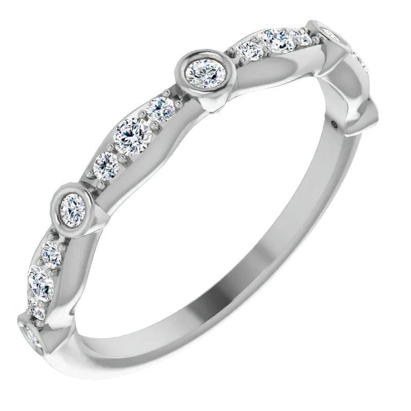 Round Moissanite Accented Stackable Band