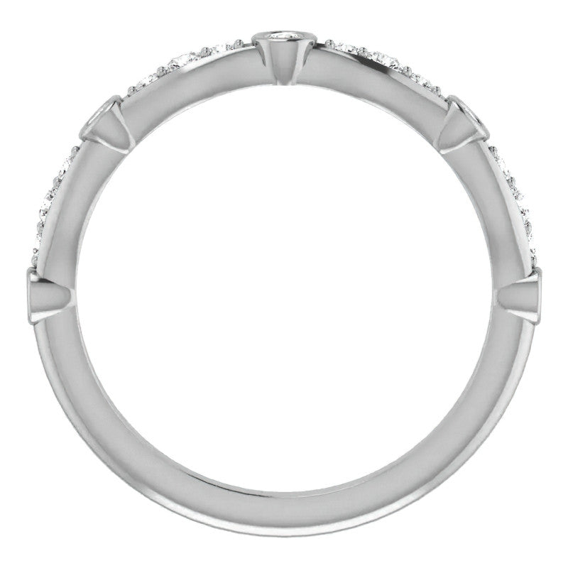 Round Moissanite Accented Stackable Band