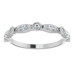Round Moissanite Accented Stackable Band