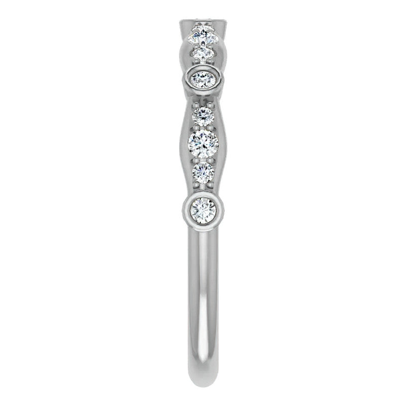 Round Moissanite Accented Stackable Band