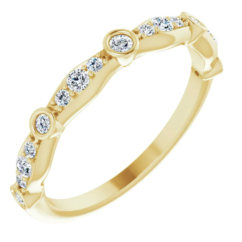 Round Moissanite Accented Stackable Band