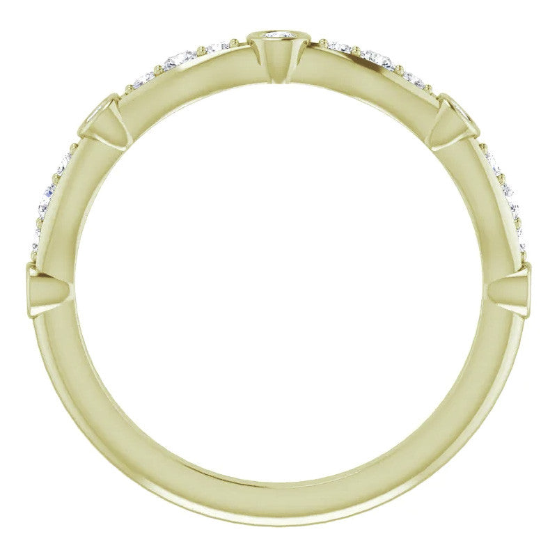 Round Moissanite Accented Stackable Band