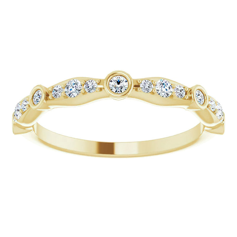 Round Moissanite Accented Stackable Band
