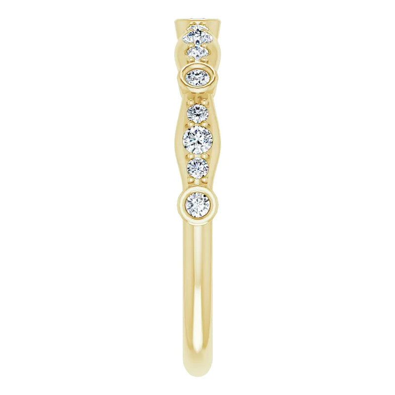 Round Moissanite Accented Stackable Band