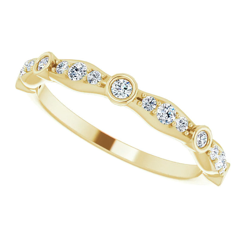Round Moissanite Accented Stackable Band