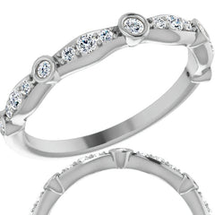 Round Moissanite Accented Stackable Band