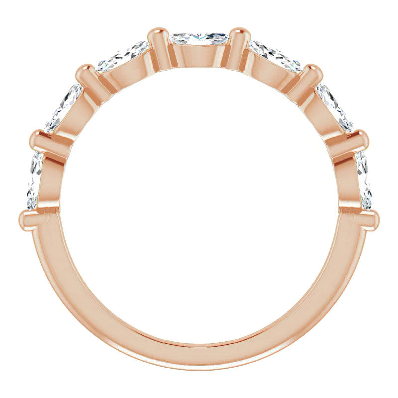 Single Shared Prong 7-Stone Marquise Moissanite Wedding Band 1/2ct