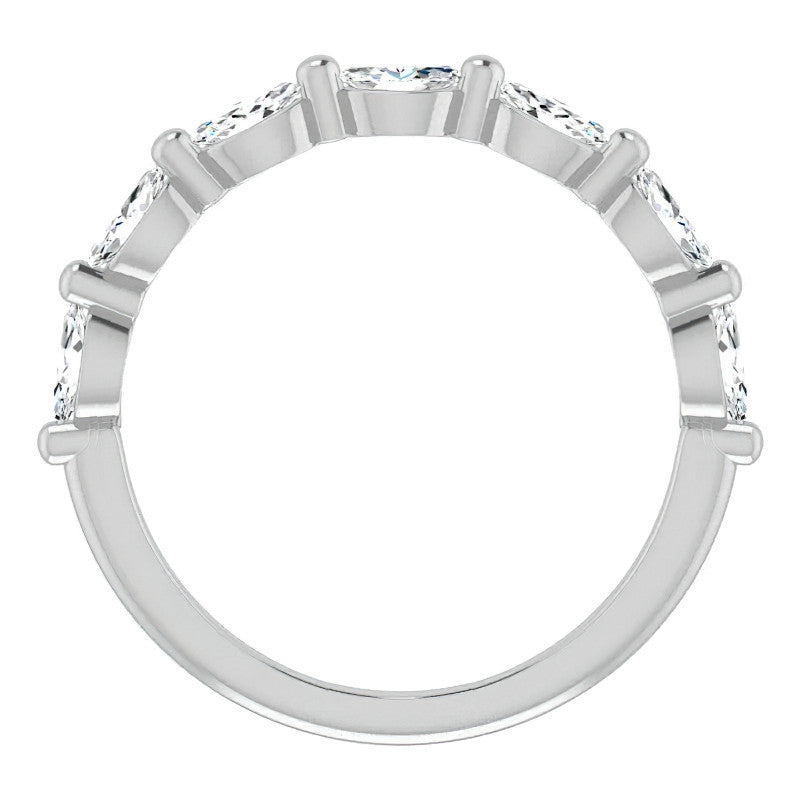 Single Shared Prong 7-Stone Marquise Moissanite Wedding Band 1/2ct