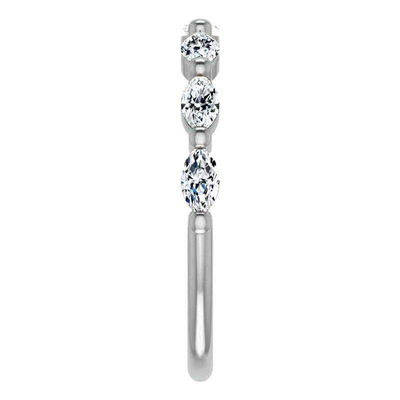 Single Shared Prong 7-Stone Marquise Moissanite Wedding Band 1/2ct