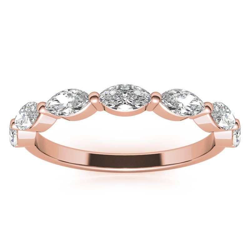 0.91tcw 7-Stone Marquise Moissanite Petite Stackable Band