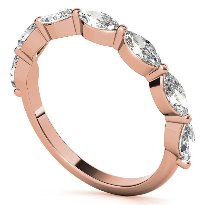 0.91tcw 7-Stone Marquise Moissanite Petite Stackable Band
